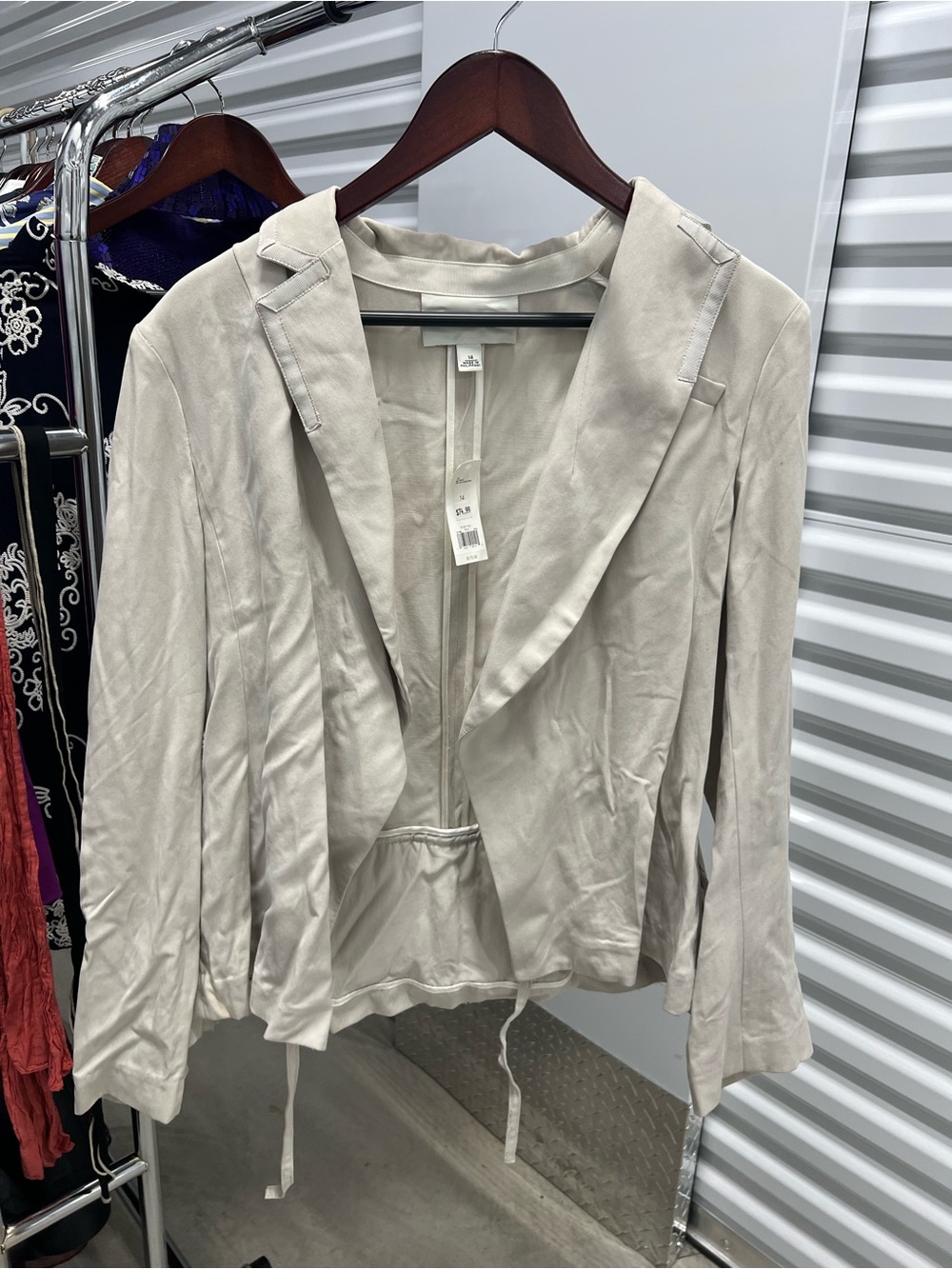 Banana Republic Light Beige Open-Front Blazer